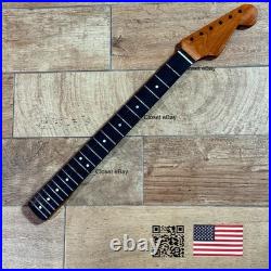 Vintage 21 Fret Roasted Maple Rosewood Strat Neck Nitro Satin Fit Fender vSRH