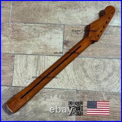 Vintage 21 Fret Roasted Maple Rosewood Strat Neck Nitro Satin Fit Fender vSRH