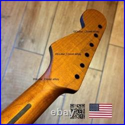 Vintage 21 Fret Roasted Maple Rosewood Strat Neck Nitro Satin Fit Fender vSRY Vintage 21 Fret Roasted Maple Rosewood Strat Neck Nitro Satin Fit Fender vSRY