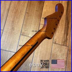 Vintage 21 Fret Roasted Maple Rosewood Strat Neck Nitro Satin Fit Fender vSRY Vintage 21 Fret Roasted Maple Rosewood Strat Neck Nitro Satin Fit Fender vSRY