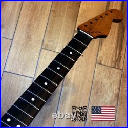 Vintage 21 Fret Roasted Maple Rosewood Strat Neck Nitro Satin Fit Fender vSRY