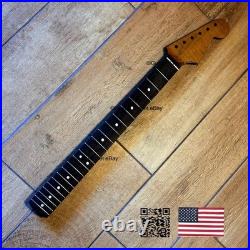 Vintage 21 Fret Roasted Maple Rosewood Strat Neck Nitro Satin Fit Fender vSRY