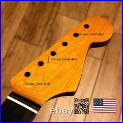 Vintage 21 Fret Roasted Maple Rosewood Strat Neck Satin Fits Fender body vSR4