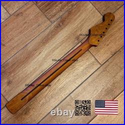 Vintage 21 Fret Roasted Maple Rosewood Strat Neck Satin Fits Fender body vSRT