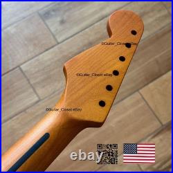 Vintage 21 Fret Roasted Maple Strat Neck Nitro Satin Fit Fender & Warmoth vSMB