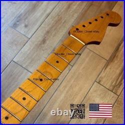 Vintage 21 Fret Roasted Maple Strat Neck Nitro Satin Fit Fender & Warmoth vSMK
