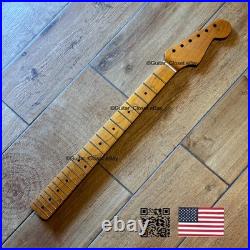 Vintage 21 Fret Roasted Maple Strat Neck Nitro Satin Fit Fender & Warmoth vSMK