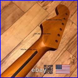 Vintage 21 Fret Roasted Maple Strat Neck Nitro Satin Fit Fender & Warmoth vSMW