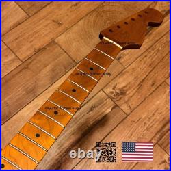 Vintage 21 Fret Roasted Maple Strat Neck Nitro Satin Fit Fender & Warmoth vSMW