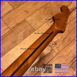 Vintage 21 Fret Roasted Maple Strat Neck Nitro Satin Fit Fender & Warmoth vSMW