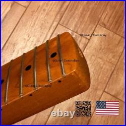 Vintage 21 Fret Roasted Maple Strat Neck Nitro Satin Fit Fender & Warmoth vSMi