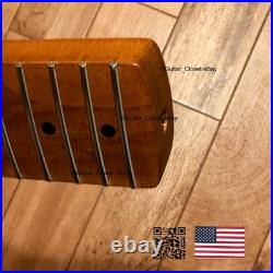 Vintage 21 Fret Roasted Maple Strat Neck Satin Fit Fender & Warmoth body bSR1A