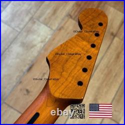 Vintage 21 Fret Roasted Maple Strat Neck Satin Fit Fender & Warmoth body vSMG