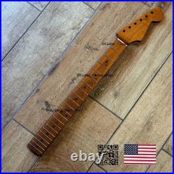 Vintage 21 Fret Roasted Maple Strat Neck Satin Fit Fender & Warmoth body vSMG
