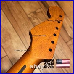 Vintage 21 Fret Roasted Maple Strat Neck Satin Fit Fender & Warmoth body vSMP