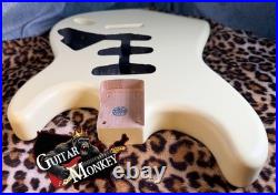 Vintage Cream Satin Nitro Replacement Strat N. American Alder w Shielding 4.8lbs