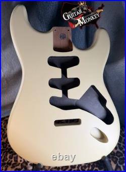 Vintage Cream Satin Nitro Replacement Strat N. American Alder w Shielding 4.8lbs