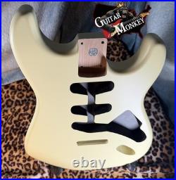 Vintage Cream Satin Nitro Replacement Strat N. American Alder w Shielding 4.8lbs