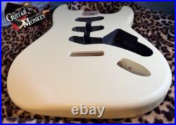 Vintage Cream Satin Nitro Replacement Strat N. American Alder w Shielding 4.8lbs
