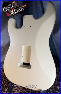 Vintage Cream Satin Nitro Replacement Strat N. American Alder w Shielding 4.8lbs