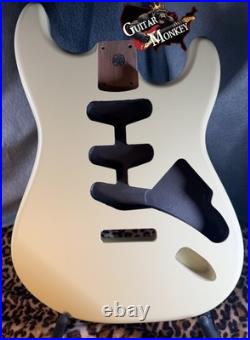 Vintage Cream Satin Nitro Replacement Strat N. American Alder w Shielding 4.8lbs